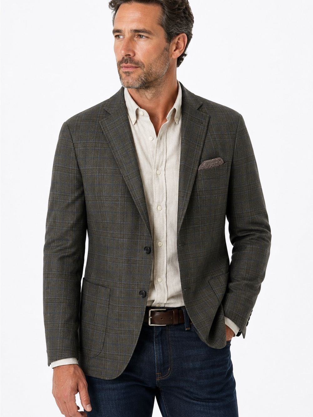 Daniel Cremieux Gray & Blue Glen Plaid Sport Coat Men’s Size M / 42 R 100% Wool
